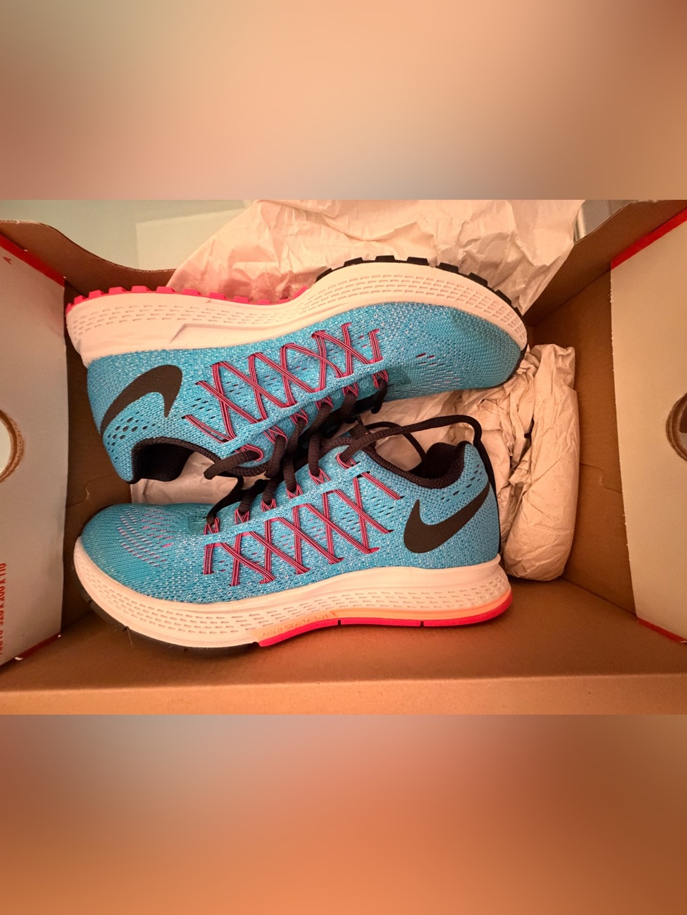 RARE NWT Nike Women’s Air Zoom Pegasus 32 Turquoise Running Shoes with Pink Deta